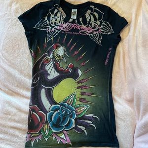 Y2K Ed Hardy tattoo panther tee